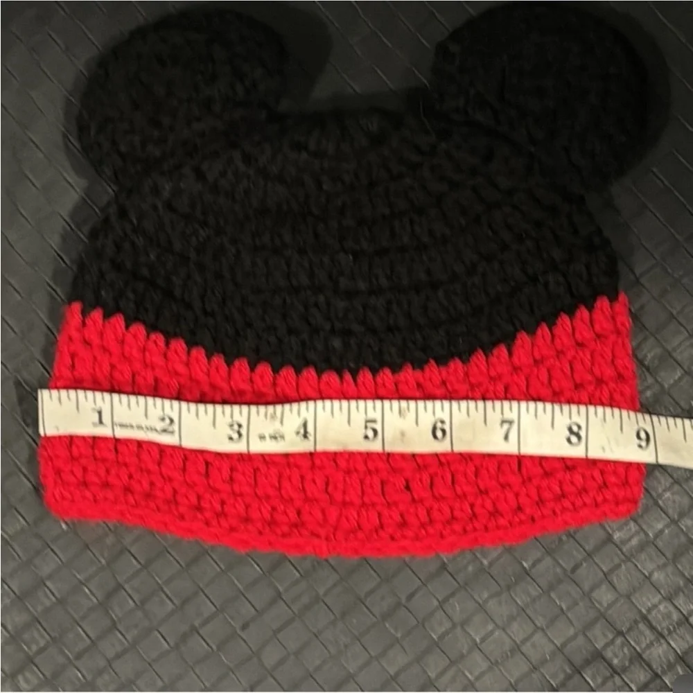 Handmade adorable Disney Micky Mouse baby knit hat